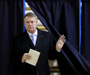 epa08021416 Romanian President Klaus Iohannis exits the voting booth to cast his ballot at a polling station during the presidential elections runoff in Bucharest, Romania, 24 November 2019. Iohannis is running for a second mandate, facing former prime minister Viorica Dancila in the second round of presidential elections.  EPA/ROBERT GHEMENT