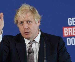 epa08032788 Britain's Prime Minister and Conservative leader Boris Johnson takes part in a press conference about Brexit and the general election in London, Britain, 29 November 2019.  EPA/FACUNDO ARRIZABALAGA
