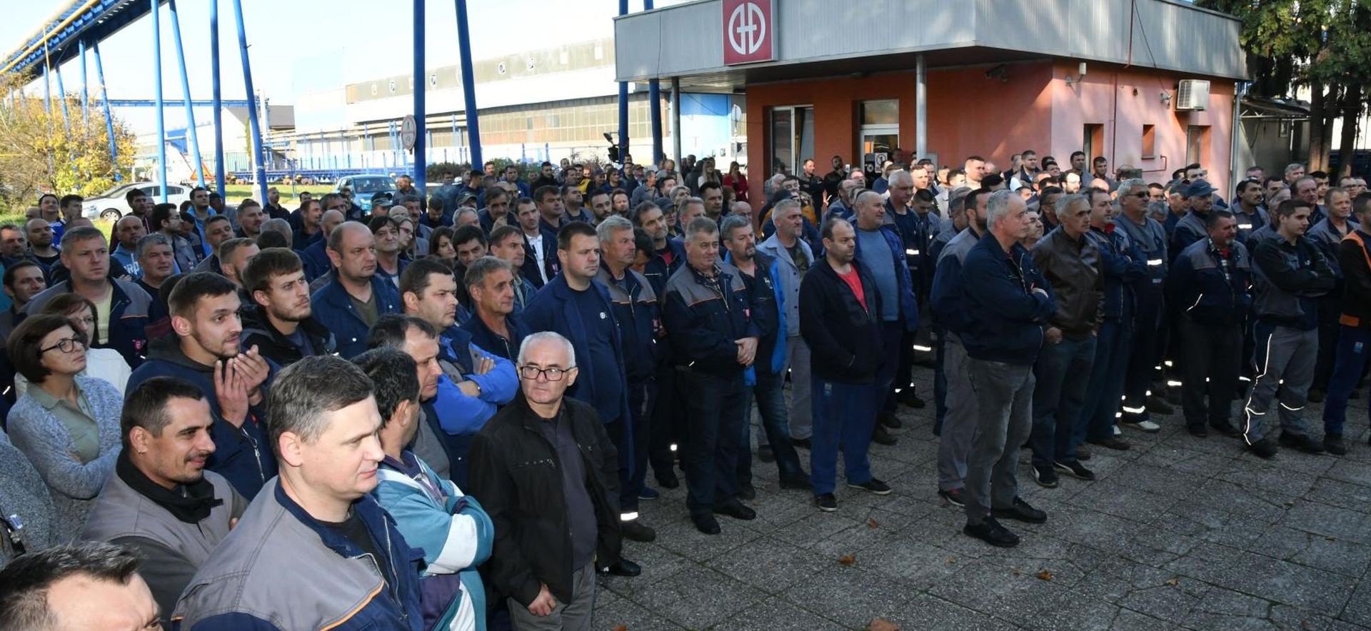 24.10.2019., Slavonski Brod, Strajk metalaca Djure Djakovica zbog neisplate placa.
Photo: Ivica Galovic/PIXSELL