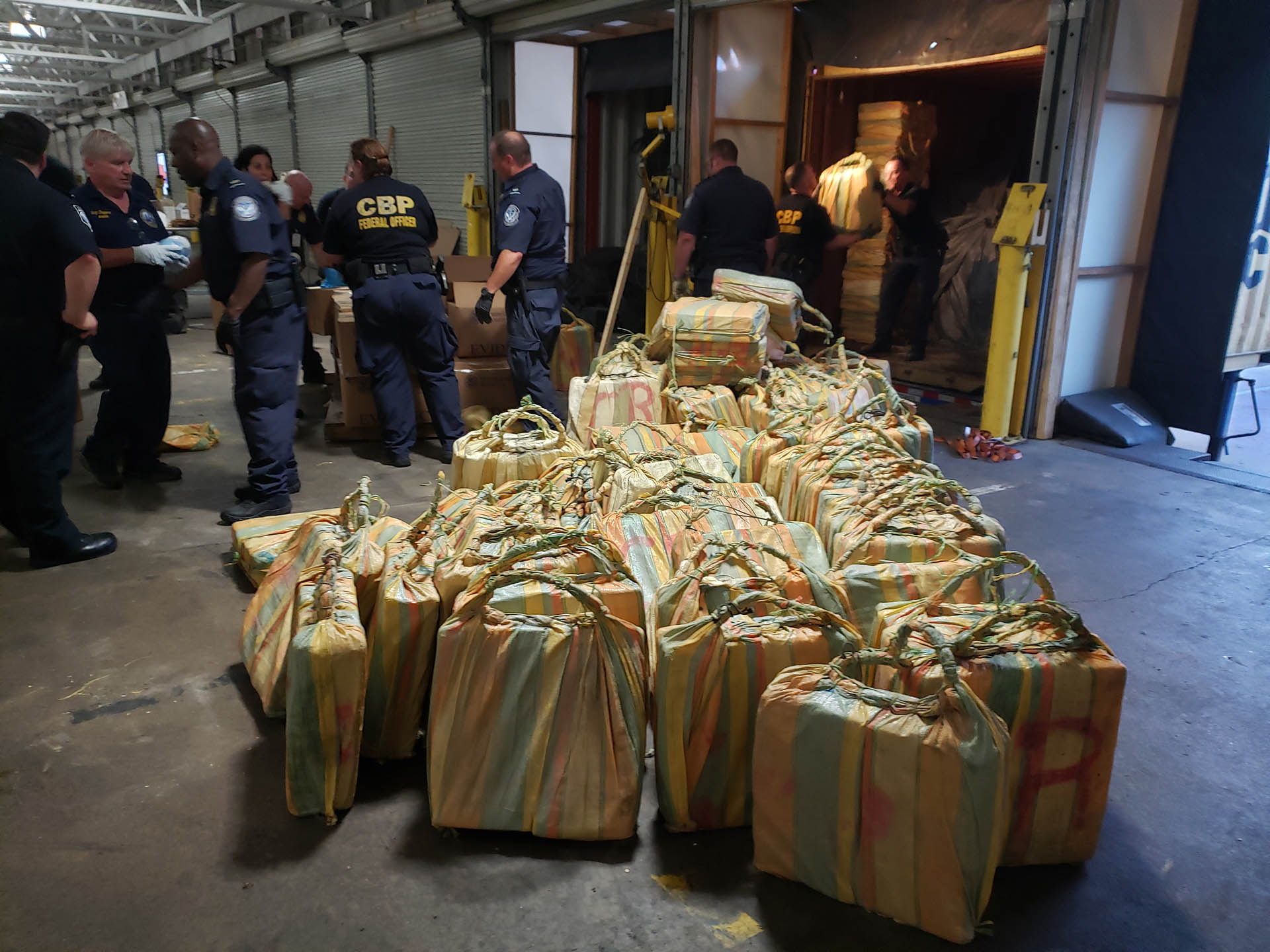U.S. Customs and Border Protection and Homeland Security Investigations led a multi-agency inspection of the MSC Gayane that resulted in the seizure of about 35,000 pounds of cocaine discovered in seven shipping containers June 17, 2019. The cocaine seizure is a CBP record.