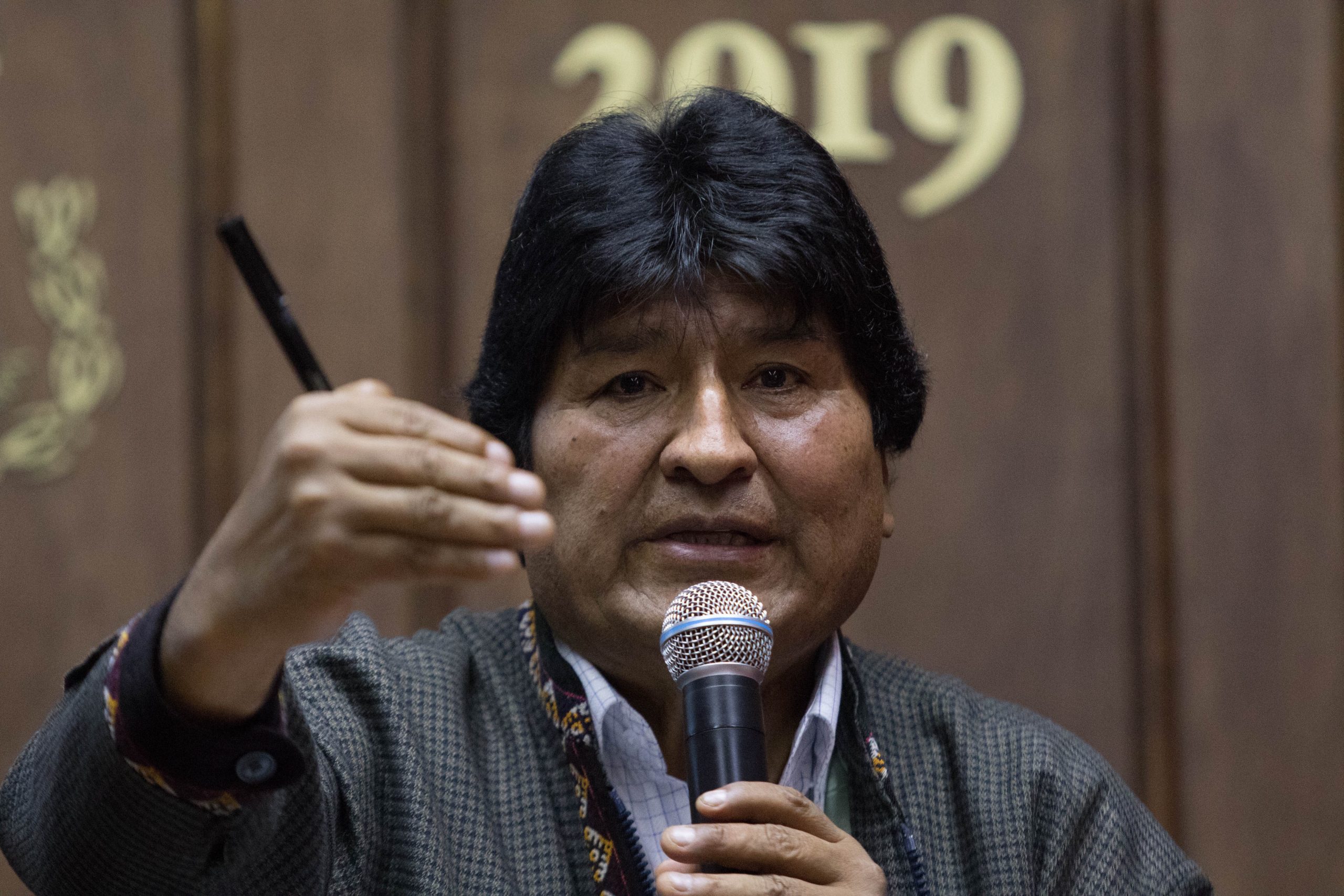 epa08029931 The former president of Bolivia Evo Morales, speaks during a press conference in Mexico City, Mexico, 27 November 2019. A day earlier, Evo Morales moved to a home in Mexico City from a military camp where he will no longer receive support from the Mexican government.  EPA/Str