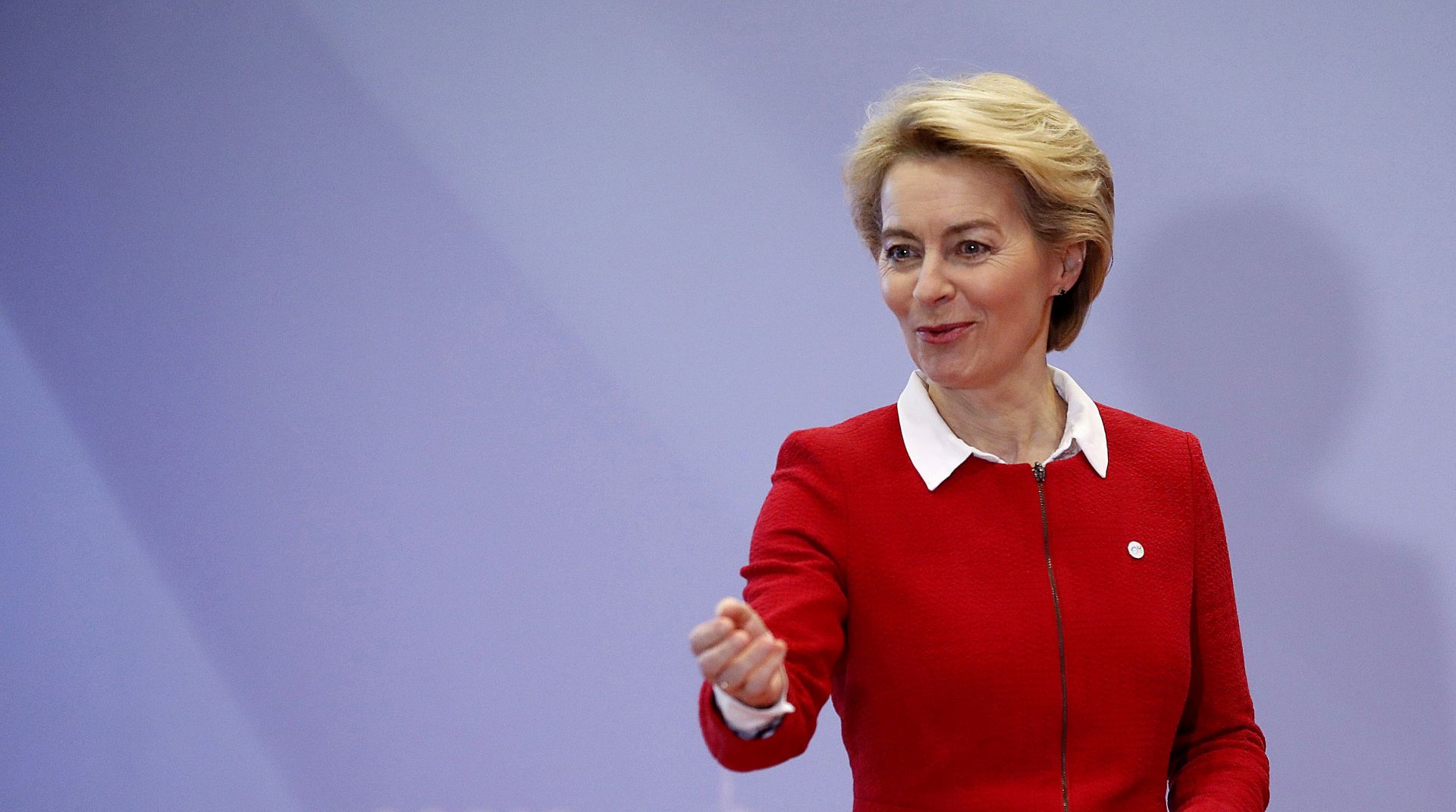 epa08038744 President of the European Commission Ursula von der Leyen arrives for the opening ceremony of the COP25 Climate Summit held in Madrid, Spain, 02 December 2019. The UN Climate Change Conference COP25 runs from 02 to 13 December 2019 in the Spanish capital.  EPA/ZIPI