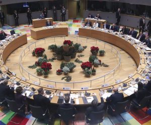 epa08065623 European leaders at the start of the roundtable during the European Council summit in Brussels, Belgium, 12 December 2019. An European Council meeting is held in Brussels on 12 and 13 December during which the EU27 leaders among other topics will discuss the Brexit and preparations for the negotiations on future EU-UK relations after the withdrawal as well as a revision of the European Stability Mechanism (ESM) Treaty.  EPA/Yves Herman / POOL