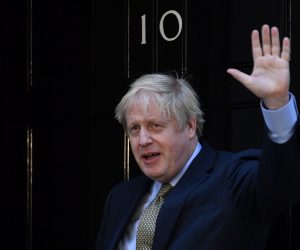 epa08069165 Britain's Prime Minister Boris Johnson delivers a speech at 10 Downing Street in London, Britain, 13 December 2019. Britons went to the polls for a general election on 12 December 2019, which the Conservative Party led by Johnson has won with an overall majority.  EPA/NEIL HALL