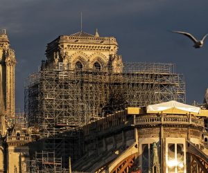 epa08086294 (FILE) - Early morning sunlight shines upon Notre-Dame Cathedral in Paris, France, 16 September 2019 (reissued 22 December 2019). French officials confirmed on 21 December that Notre-Dame will not hold the traditional Christmas mass for the first time since 1803, as workers continue to work on the cathedral eight months after the devastating fire that broke out on 15 April 2019.  EPA/IAN LANGSDON