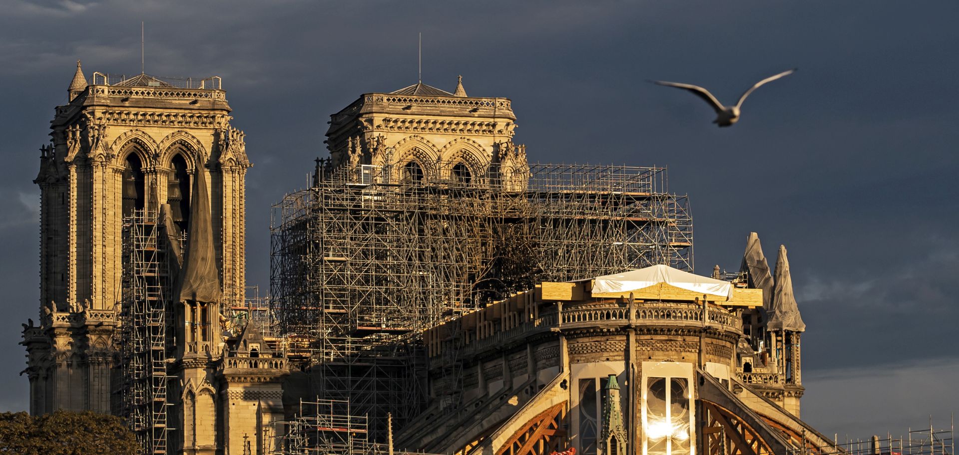 epa08086294 (FILE) - Early morning sunlight shines upon Notre-Dame Cathedral in Paris, France, 16 September 2019 (reissued 22 December 2019). French officials confirmed on 21 December that Notre-Dame will not hold the traditional Christmas mass for the first time since 1803, as workers continue to work on the cathedral eight months after the devastating fire that broke out on 15 April 2019.  EPA/IAN LANGSDON