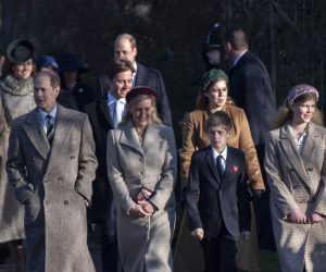 epa08089973 (L-R) Britain's Prince Edward, Earl of Wessex, his wife Sophie, Countess of Wessex and their children, James, Viscount Severn and Lady Louise Windsor attend the Christmas Day morning church service at St. Mary Magdalene Church in Sandringham, Norfolk, Britain, 25 December 2019.  EPA/STR UK OUT - SHUTTERSTOCK OUT