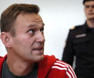 epa08090625 (FILE) - Russian opposition leader Alexei Navalny (L) attends a hearing at the Simonovsky District court in Moscow, Russia, 22 August 2019 (reissued 26 December 2019). According to media reports, Navalny was once again arrested on 26 December after Russian authorities raided the headquarters of his Anti-Corruption Foundation (FBK) in Moscow. Navalny's detention comes after one of his allies, Ruslan Shaveddinov, was forcibly sent to serve in the military at a remote outpost in the arctic on 23 December.  EPA/YURI KOCHETKOV