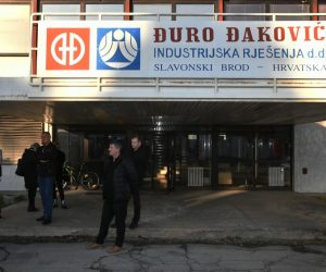 18.12.2019., Slavonski Brod -  Konferencija za medije strajkaskog odbora tvrtke Djuro Djakovic Industrijska rjesenja povodom neisplate placa.
Photo: Ivica Galovic/PIXSELL