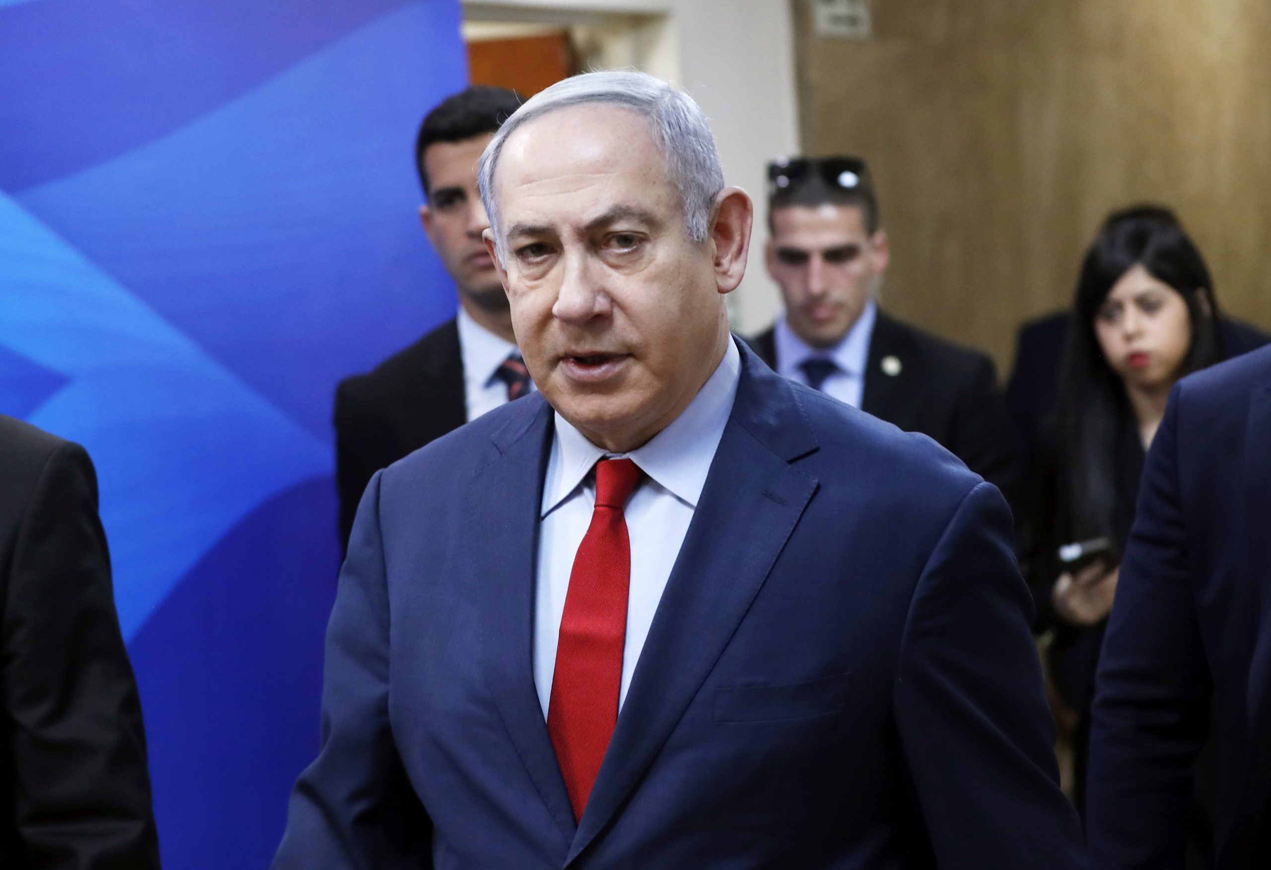 epa08104013 Israel's Prime Minister Benjamin Netanyahu attends the weekly cabinet meeting in Jerusalem, 05 January 2020.  EPA/RONEN ZVULUN / POOL