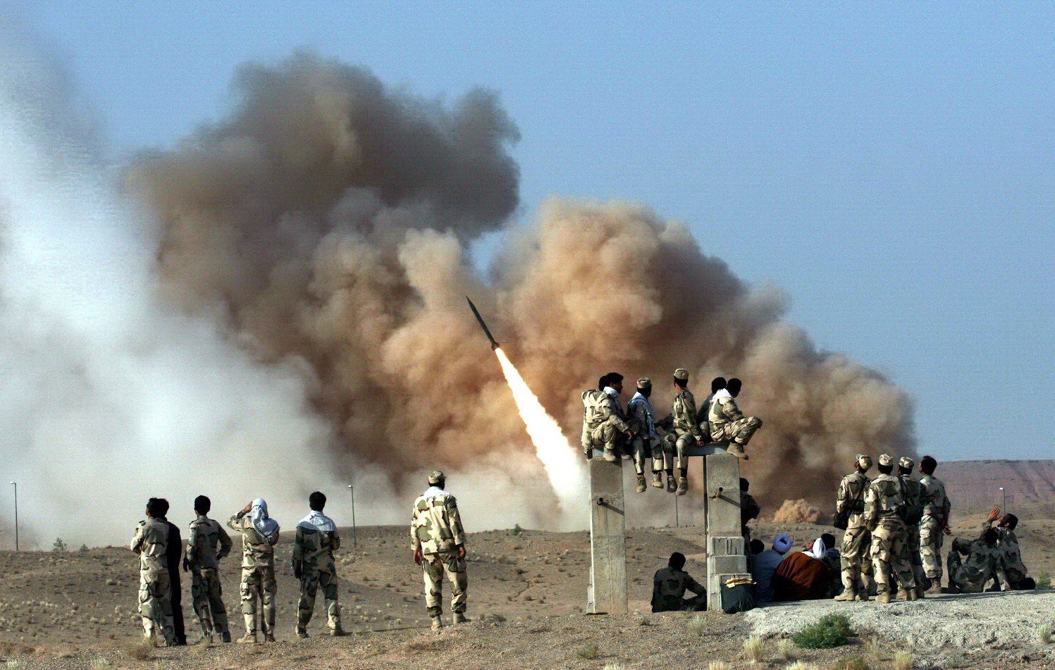epa08111152 (FILE) - Ballistic missile Zelzal , is launched during the second day of military exercises, codenamed Great Prophet-6, by Iran's elite Revolutionary Guards at an undisclosed location in Iran, 28 June 2011 (Reissued 07 January 2020). According to Iranian state TV on 07 January 2020, Iran's Revolutionary Guard Crops (IRGC) launched a series of rockets targeting Ain al-Assad air base located in al-Anbar, one of the bases hosting US military troops in Iraq. The attack comes days after the Top Irani General Qassem Soleimani, head of the IRGC's Quds force, was killed by a US drone strike in Baghdad.  EPA/STRNGER *** Local Caption *** 02799449