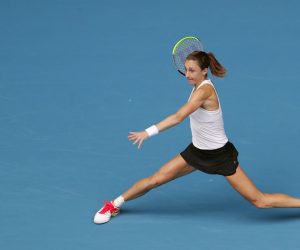 epa08149189 Petra Martic of Croatia in action during her women's singles second round match against Julia Goerges of Germany at the Australian Open Grand Slam tennis tournament in Melbourne, Australia, 22 January 2020. EPA/ROMAN PILIPEY