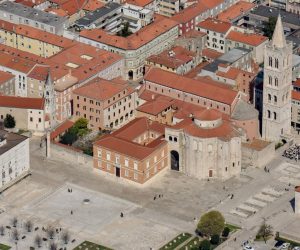 17.03.2016., Zadar - Zadar iz zraka. Ilustracije. Rimski Forum i crkva sv. Donata.
Photo: Dino Stanin/PIXSELL