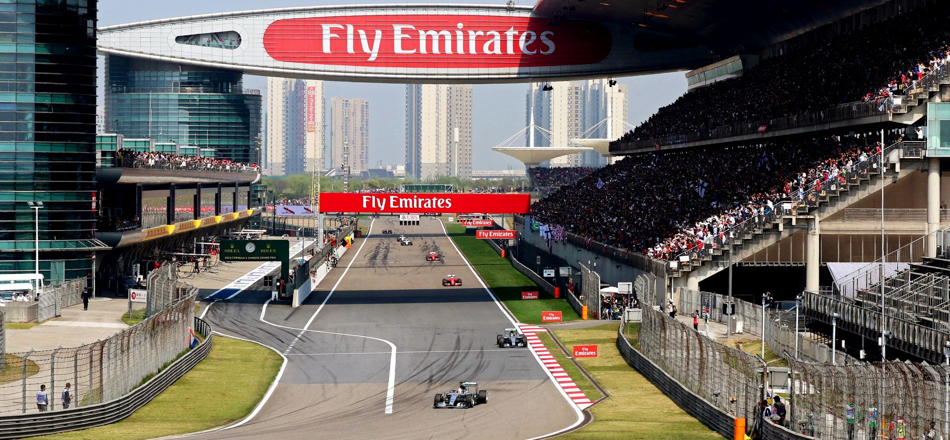 epa08212821 (FILE) - General view of the racetrack during the Chinese Formula One Grand Prix at the Shanghai International Circuit in Shanghai, China, 12 April 2015 (re-issued on 12 February 2020). The 2020 Chinese Formula One Grand Prix has been postponed due to the outbreak of the novel coronavirus (Covid-19) in China.  EPA/WU HONG *** Local Caption *** 51884414