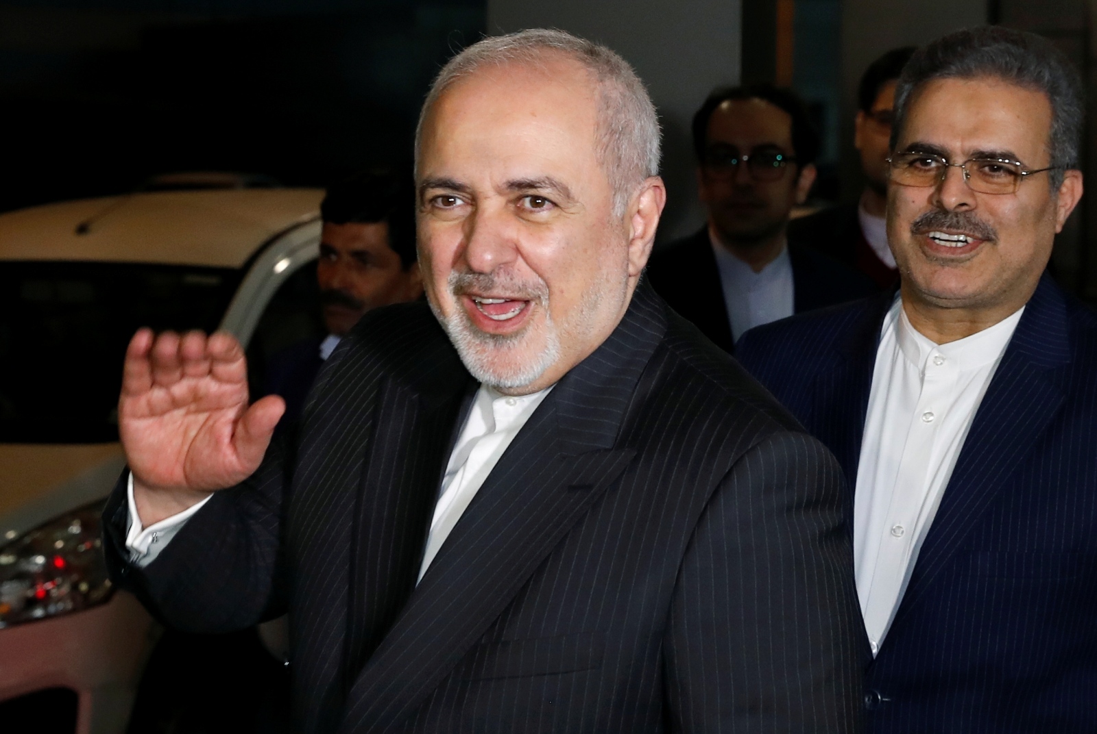 Iranian Foreign Minister Javad Zarif arrives in New Delhi Iranian Foreign Minister Javad Zarif gestures upon his arrival at the airport in New Delhi, India, January 14, 2020. REUTERS/Adnan Abidi ADNAN ABIDI