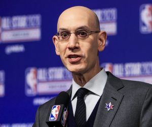 epa08220888 Commissioner of the NBA Adam Silver speaks at a press conference during the NBA All Star weekend at the United Center in Chicago, Illinois, USA, 15 February 2020. The NBA All Star game will be played 16 February.  EPA/NUCCIO DINUZZO SHUTTERSTOCK OUT SHUTTERSTOCK OUT