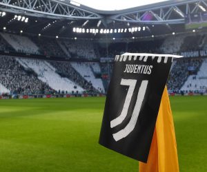 epa08305045 (FILE) The Juventus' logo shown during the Italian Serie A soccer match Juventus FC vs SS Lazio at Juventus Stadium in Turin, Italy, 22 January 2017. The Serie A team and the women team of Juventus started a fundraising to help medicals and health institutions in the Piemont region in their fight against the Coronavirus. As a beginning they donated 300,000 Euros.  EPA/ALESSANDRO DI MARCO *** Local Caption *** 53268764
