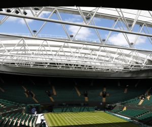 epa08331263 (FILE) -General view of Court No. 1 with the new moveable roof construction during the Wimbledon Championships at the All England Lawn Tennis Club, in London, Britain, 30 June 2019.  According to reports on 30 March 2020, All England Lawn Tennis Club (AELTC) will postpone the 2020 tournament, to be announced after a board meeting on 01 April 2020.  EPA/NIC BOTHMA EDITORIAL USE ONLY/NO COMMERCIAL SALES *** Local Caption *** 55309595