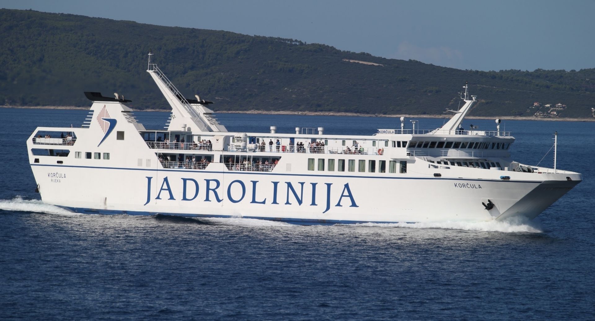 03.08.2019., Split - Brod Korcula na otvorenom moru. 
Photo: Ivo Cagalj/PIXSELL