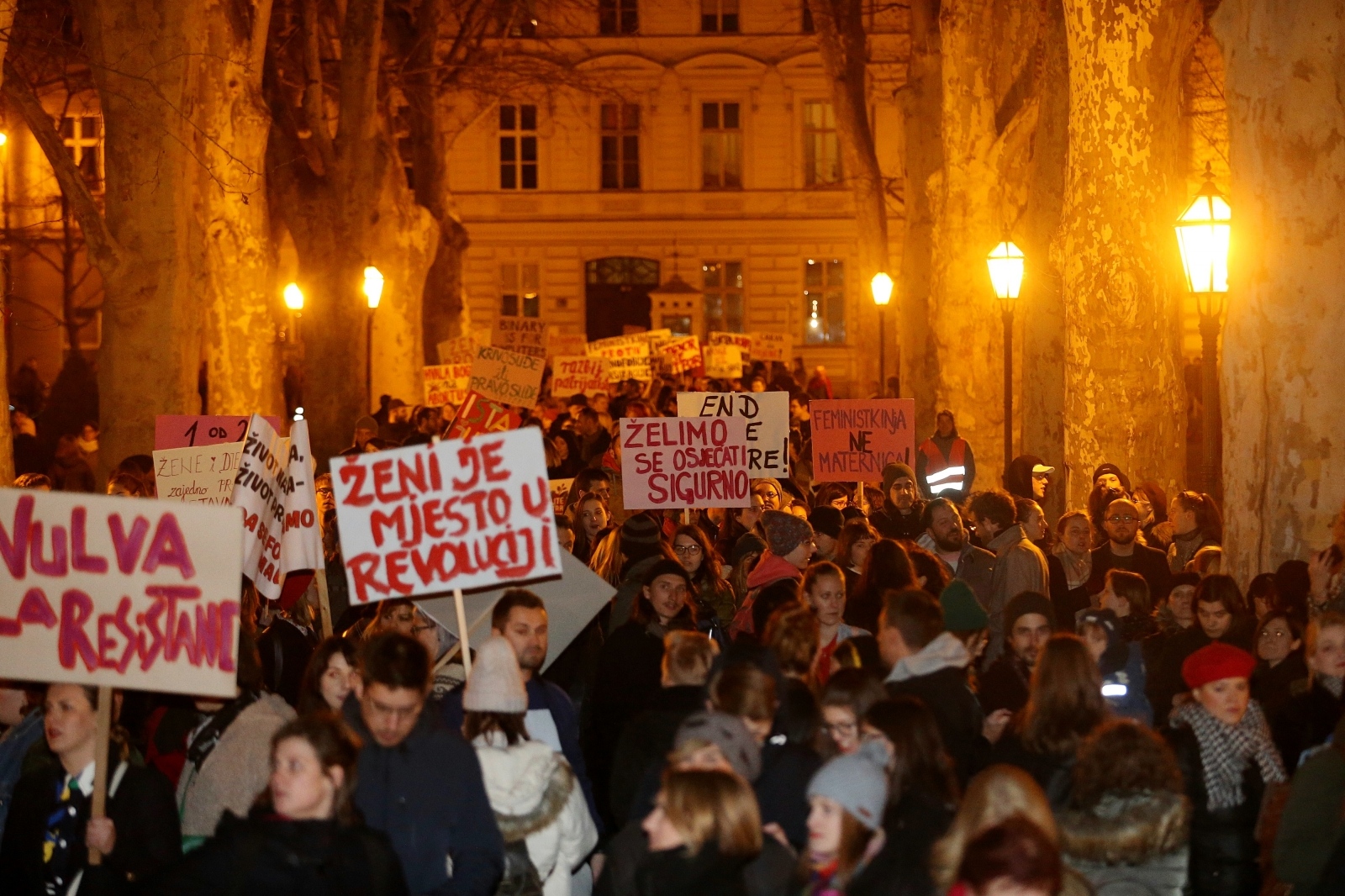 08.03.2020., Zagreb - Feministicki kolektiv fAKTIV odrzao je Nocni mars - 8. mart, pod sloganom "Zivio feminizam! Zivio 8. mart!" 

Photo: Dalibor Urukalovic/PIXSELL