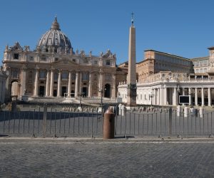 Nuns walk past a deserted St Peter's Square in Rome Nuns walk past a deserted St Peter's Square on the seventh day of a lockdown due to the coronavirus in Rome, Italy, March 16, 2020. REUTERS/Crispian BalmerTwo nuns walk past a deserted St Peter’s Square CRISPIAN BALMER