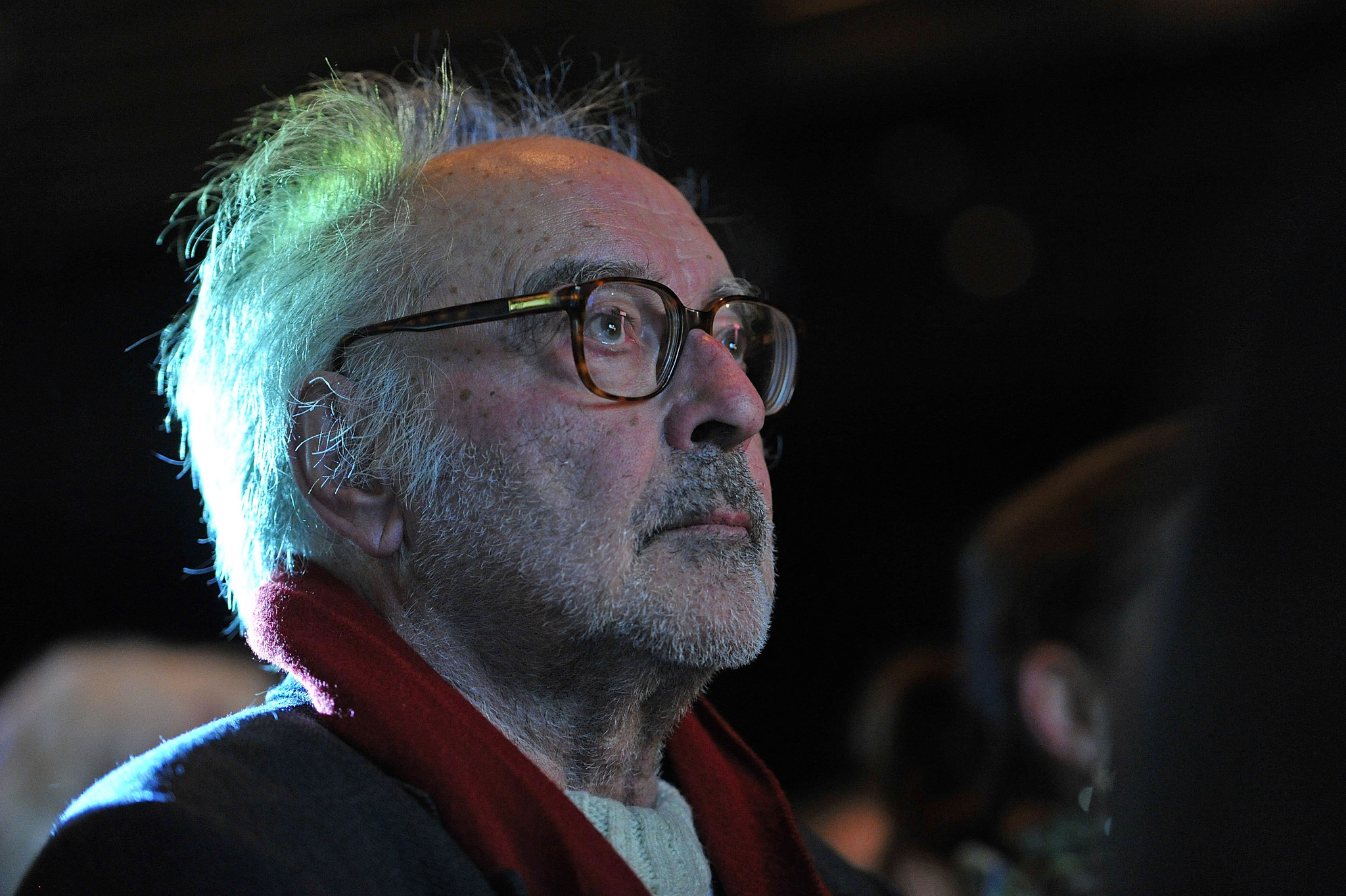 ZURICH, SWITZERLAND - NOVEMBER 30:  Director Jean-Luc Godard looks on befroe receiving the Swiss Federal Design Award Grand Prix held at X-Tra on November 30, 2010 in Zurich, Switzerland. Jean-Luc Godard, who will be celebrating his 80th birthday on Friday, claimed he will spend the money of the prize to pay his Swiss tax he never had to pay the 35 previous years he lived in Switzerland.  (Photo by The Image Gate/Getty Images)