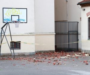 30.04.2020., Zagreb - Osnovna skola Josipa Jurja Strossmayera jos uvijek ima vidljive posljedice potresa. Photo: Sanjin Strukic/PIXSELL