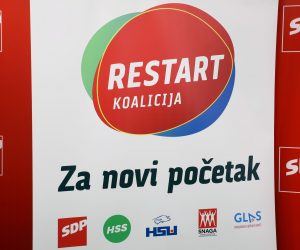 Zagreb, 09.05.2020. - U sjeditu SDP-a danas je predstavljena nova "Restart" koalicija koju èine SDP, HSS, HSU, SNAGA i GLAS. foto HINA/ Lana SLIVAR DOMINIÆ/ lsd