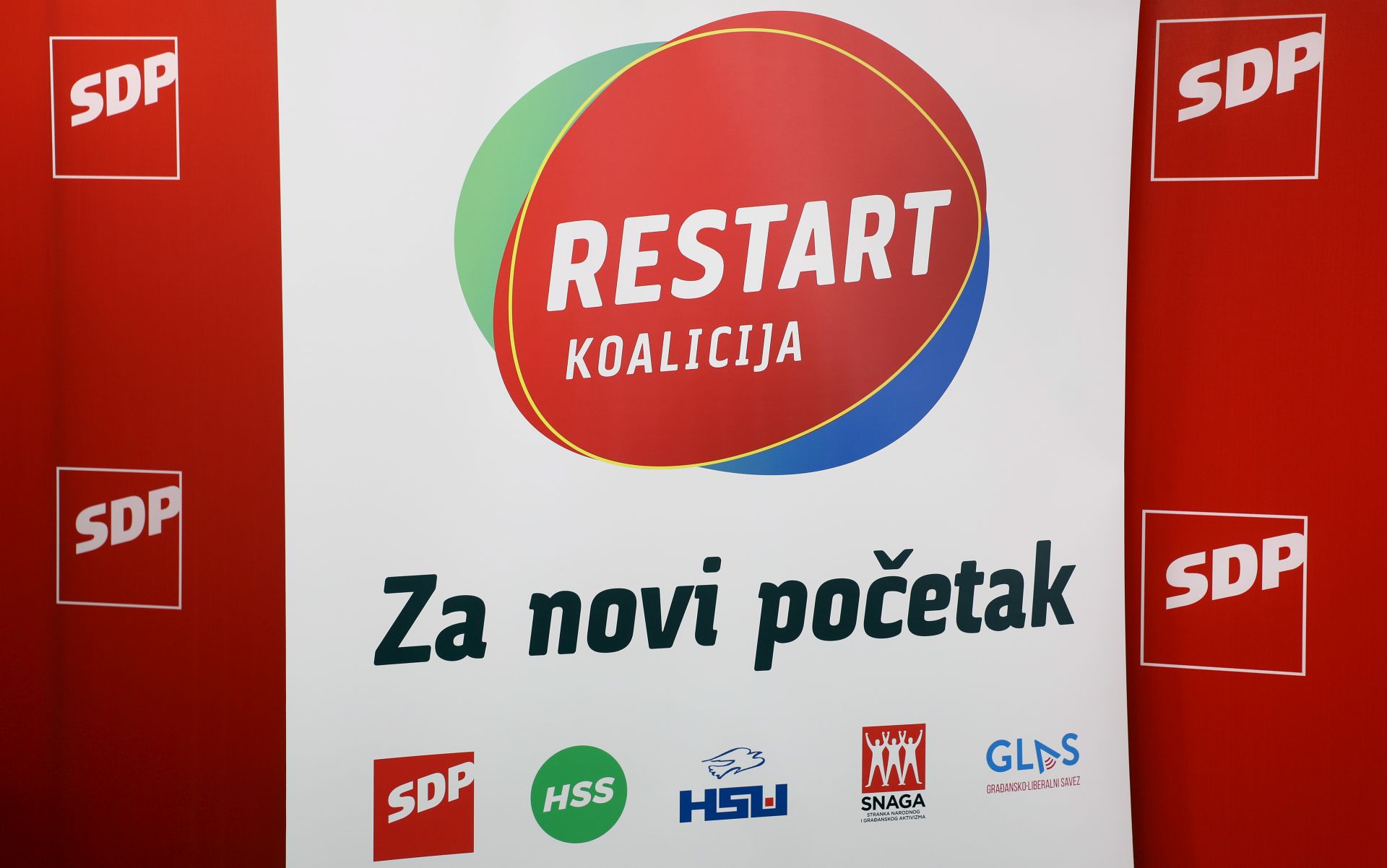 Zagreb, 09.05.2020. - U sjeditu SDP-a danas je predstavljena nova "Restart" koalicija koju èine SDP, HSS, HSU, SNAGA i GLAS. foto HINA/ Lana SLIVAR DOMINIÆ/ lsd