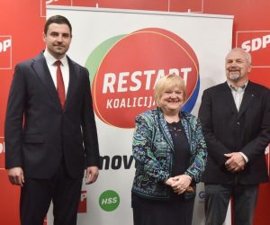 09.05.2020., Zagreb - U sjedistu SDP-a odrzano je predstavljanje nove Restart koalicije koju cine SDP, HSU, HSS, SNAGA i GLAS. Photo: Davorin Visnjic/PIXSELL