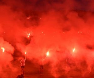 12.06.2020., Sibenik - Nogometasi Sibenika s Funcutima proslavili ulazak u Prvu Hrvatsku nogometnu ligu. Photo: Hrvoje Jelavic/PIXSELL