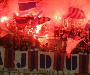 26.06.2020., stadion Poljud, Split - Hrvatski Telekom Prva liga, 31 kolo, HNK Hajduk -NK Slaven Belupo. Bakljada Torcide.
Photo: Ivo Cagalj/PIXSELL