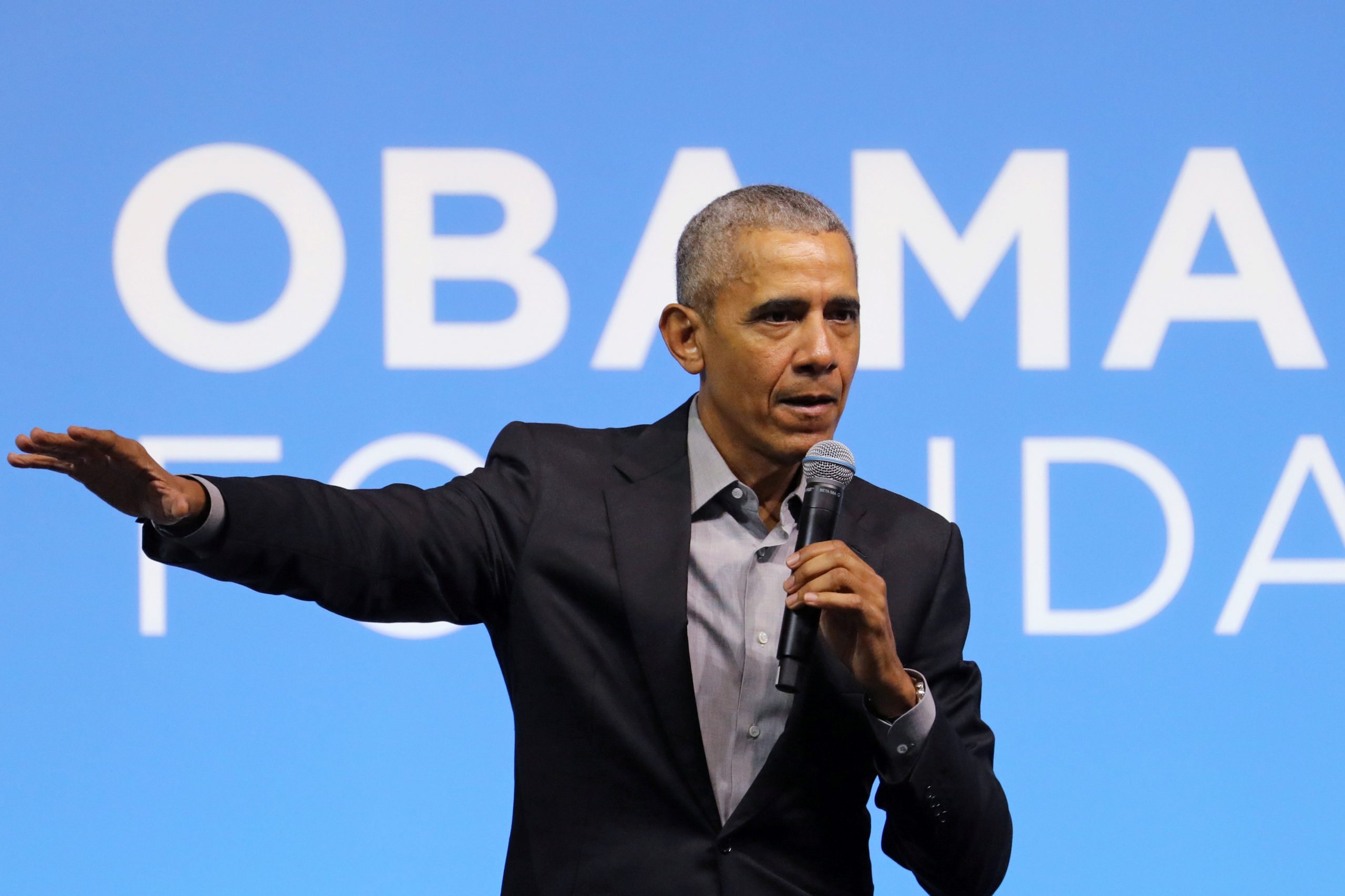 FILE PHOTO: Former U.S. President Barack Obama speaks during an Obama Foundation event in Kuala Lumpur FILE PHOTO: Former U.S. President Barack Obama speaks during an Obama Foundation event in Kuala Lumpur, Malaysia, December 13, 2019. REUTERS/Lim Huey Teng/File Photo Lim Huey Teng