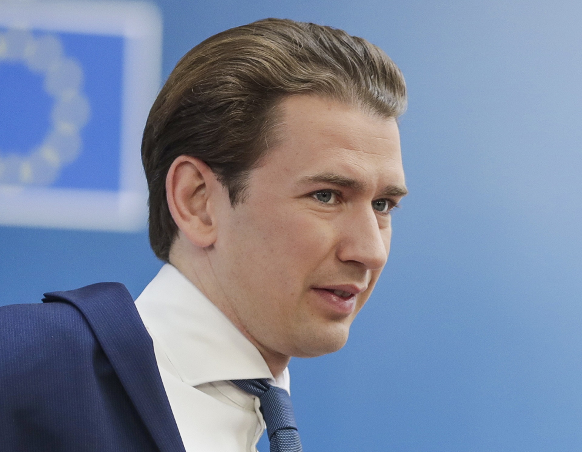 epa08556517 Austrian Chancellor Sebastian Kurz arrives for the fourth day of the European Council meeting in Brussels, Belgium, 20 July 2020. European Union nations leaders meet face-to-face for a fourth day to discuss plans responding to coronavirus crisis and new long-term EU budget.  EPA/STEPHANIE LECOCQ / POOL