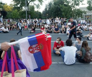 09, July, 2020, Belgrade - Peaceful protest of citizens in front of the Assembly of Serbia . Photo: Antonio Ahel/ATAImages

09,jul, 2020, Beograd - Miran protest gradjana ispred Skupstine Srbije. Photo: Antonio Ahel/ATAImages