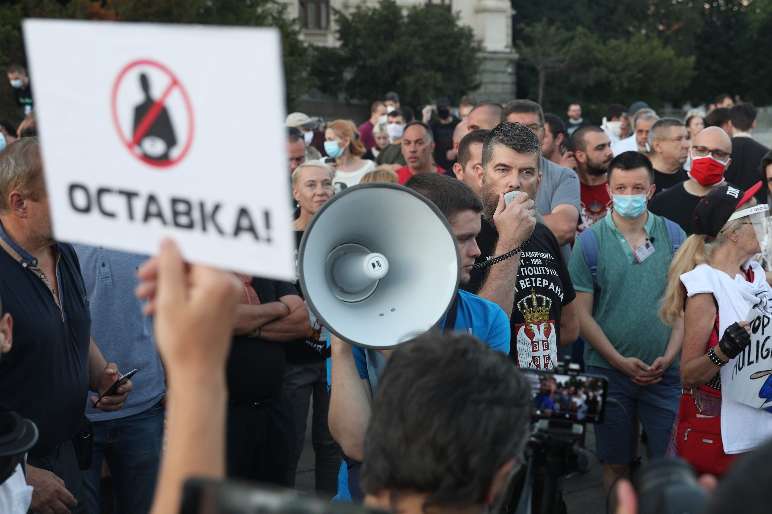 10, July, 2020, Belgrade - Protest of citizens in front of the Assembly of Serbia. . Photo: Stefan Tomasevic/ATAImages

10, jul, 2020, Beograd - Protest gradjana ispred Skupstine Srbije. . Photo: Stefan Tomasevic/ATAImages