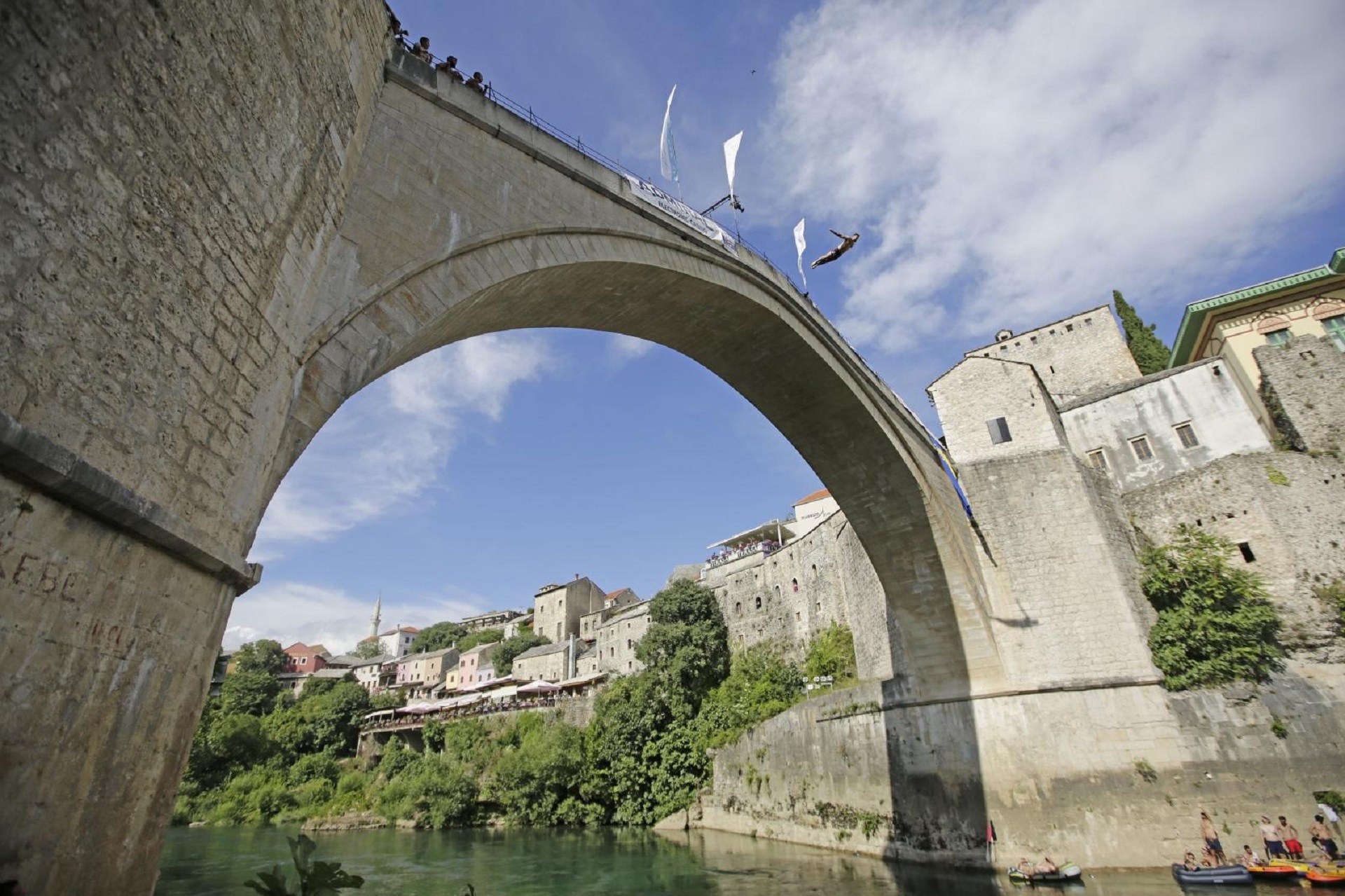 26.07.2020. , Mostar - Odrzani 454. tradicionalni skokovi sa Starog mosta. 

Photo: Denis Kapetanovic/PIXSELL