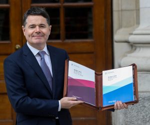 FILE PHOTO: Irish Finance Minister Paschal Donohoe presents Budget 2020 at Government Buildings in Dublin FILE PHOTO: Irish Finance Minister Paschal Donohoe presents Budget 2020 at Government Buildings in Dublin, Ireland October 8, 2019. REUTERS/Lorraine O'Sullivan/File Photo Lorraine O'Sullivan