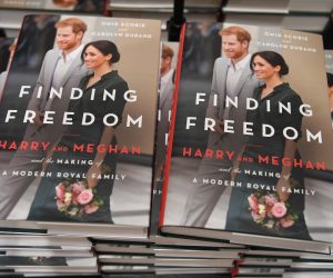 epa08597184 Copies of the book "Finding Freedom:Harry and Meghan and the Making of a Modern family" by Omid Scobie and Carolyn Durand are displayed for sale at a bookstore in London, Britain 11 August 2020. Finding Freedom is a biography of Prince Harry and Meghan Markle, the Duke and Duchess of Sussex promising reactions about Britain's Royal family. The book is released on 11 August 2020.  EPA/NEIL HALL