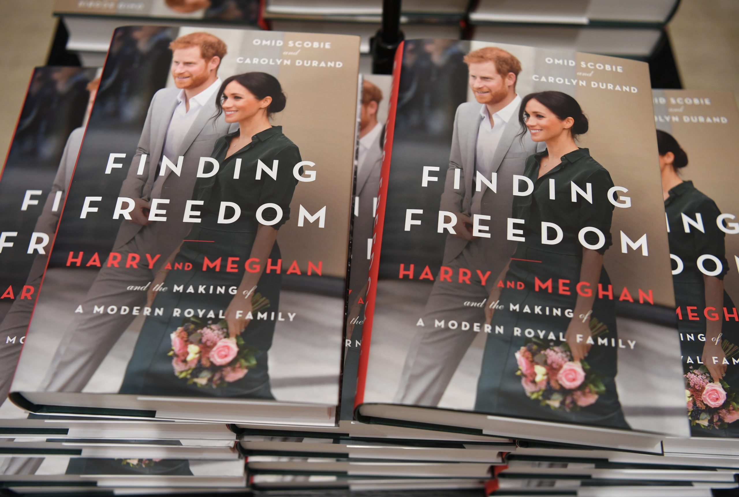 epa08597184 Copies of the book "Finding Freedom:Harry and Meghan and the Making of a Modern family" by Omid Scobie and Carolyn Durand are displayed for sale at a bookstore in London, Britain 11 August 2020. Finding Freedom is a biography of Prince Harry and Meghan Markle, the Duke and Duchess of Sussex promising reactions about Britain's Royal family. The book is released on 11 August 2020.  EPA/NEIL HALL