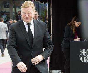 epa08609095 (FILE) - Former FC Barcelona player and Southampton manager Ronald Koeman after paying tribute to late Dutch soccer legend Johan Cruyff at Auditori 1899 near the Camp Nou stadium in Barcelona, northeastern Spain, 29 March 2016 (re-issued on 17 August 2020). Former FC Barcelona player and assistant manager Ronald Koeman is set to take over Spanish La Liga side FC Barcelona to replace Quique Setien, media reports claimed on 17 August 2020.  EPA/QUIQUE GARCIA *** Local Caption *** 52672864
