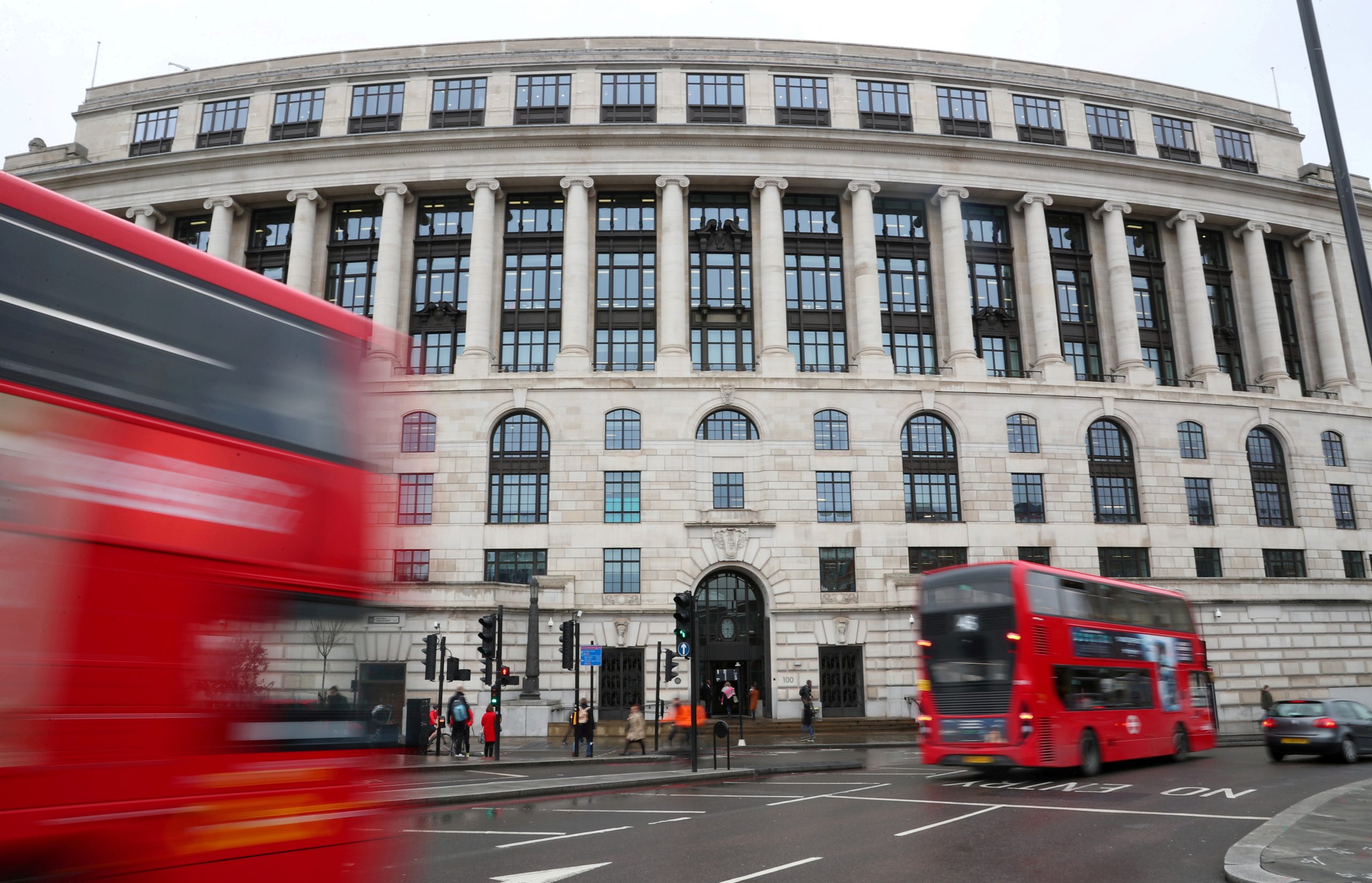 FILE PHOTO: Traffic and people pass by the front of the Unilever building in central London FILE PHOTO: Traffic and people pass by the front of the Unilever building in central London, Britain, March 15, 2018. REUTERS/ Hannah McKay/File Photo Hannah Mckay