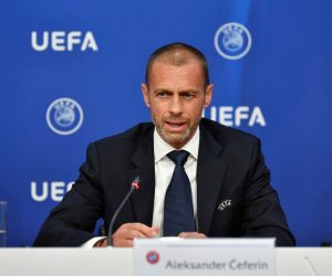 UEFA Executive Committee Press Conference Soccer Football - UEFA Executive Committee Press Conference - Nyon, Switzerland - June 17, 2020 UEFA president Aleksander Ceferin during a press conference following the UEFA Executive Committee meeting at the UEFA headquarters  UEFA Pool/Handout via REUTERS ATTENTION EDITORS - THIS IMAGE HAS BEEN SUPPLIED BY A THIRD PARTY.  NO RESALES. NO ARCHIVES REFILE - ADDING RESTRICTIONS HANDOUT