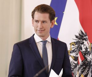 epa08610942 Austrian Chancellor Sebastian Kurz arrives for a press conference along Austrian Interior Minister Karl Nehammer and Austrian Minister for Social Affairs, Health, Care and Consumer Protection, Rudolf Anschober at the Austrian Chancellery in Vienna, Austria, 18 August 2020. Austrian government introduces new measures for an attempt to stop the spreading of the coronavirus.  EPA/FLORIAN WIESER