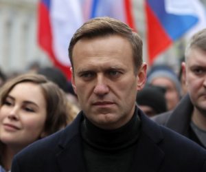 epa08641509 (FILE) - Russian opposition leader and anti-corruption activist Alexei Navalny (C) takes part in a memorial march for Boris Nemtsov marking the fifth anniversary of his assassination in Moscow, Russia, 29 February 2020 (reissued 02 September 2020). The German government spokesperson on 02 September 2020 said it 'the unequivocal proof' that Navalny was poisoned with a nerve agent from the Novichok group was established. Navalny is treated at the Charite hospital in Berlin since 22 August 2020. He was first placed in an hospital in Omsk, Russia, after he felt bad on board of a plane on his way from Tomsk to Moscow. The flight was interrupted and after landing in Omsk Navalny was delivered to hospital with a suspicion on a toxic poisoning.  EPA/YURI KOCHETKOV