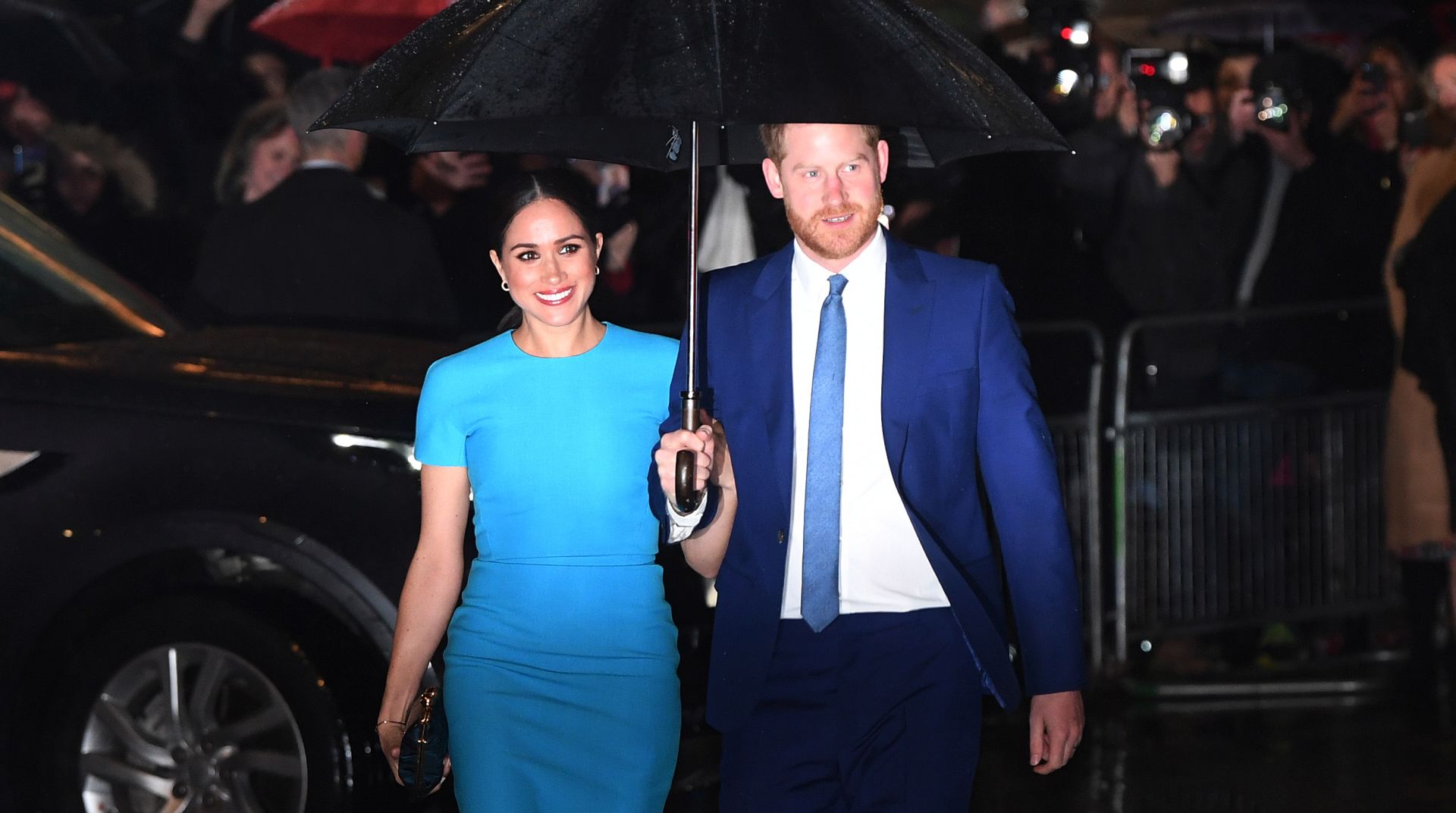 epa08643188 (FILE) - Britain's Harry (R) and Meghan (L) attend the annual Endeavour Fund Awards at Mansion House in London, Britain, 05 March 2020 (reissued 03 September 2020). According to media reports, Harry and his wife Meghan signed a contract with streaming service Netflix. The couple will be producers of series about nature, documentaries and children's programs.  EPA/NEIL HALL *** Local Caption *** 55931109