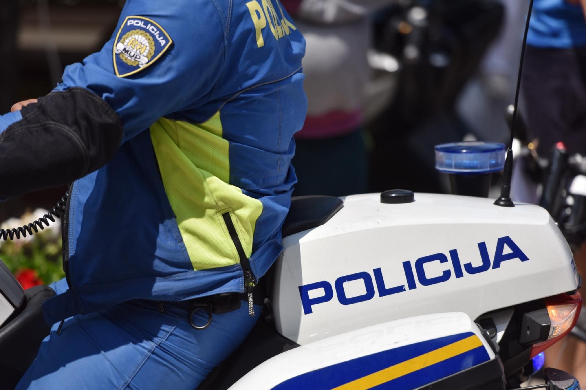 13.05.2018., Sibenik - Oznake na policijskim motorima. 
Photo: Hrvoje Jelavic/PIXSELL