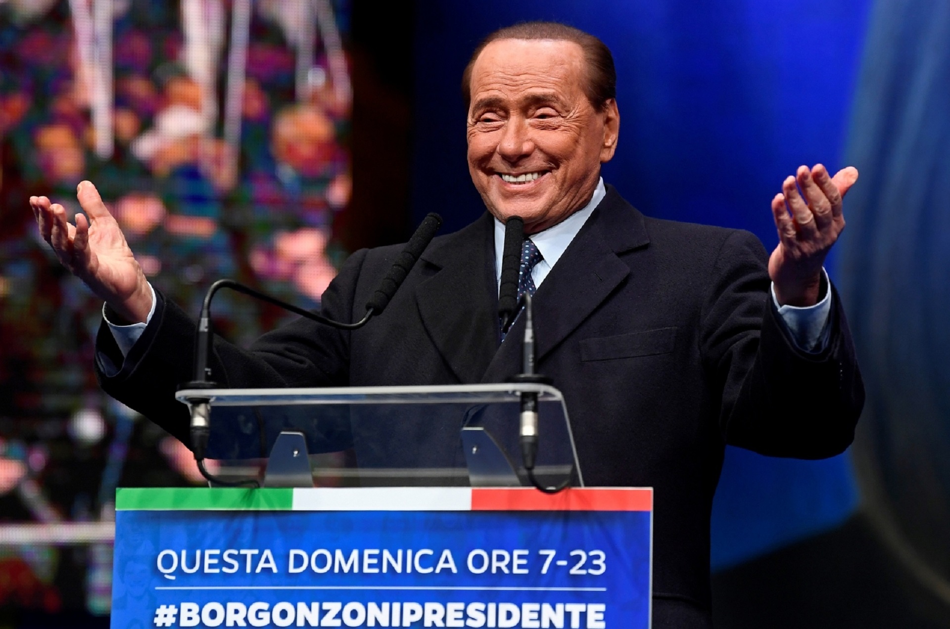 FILE PHOTO: Former Italian Prime Minister and leader of the Forza Italia party Silvio Berlusconi gestures during a rally ahead of a regional election in Emilia-Romagna, in Ravenna FILE PHOTO: Former Italian Prime Minister and leader of the Forza Italia (Go Italy!) party Silvio Berlusconi gestures during a rally ahead of a regional election in Emilia-Romagna, in Ravenna, Italy, January 24, 2020. REUTERS/Flavio Lo Scalzo/File Photo Flavio Lo Scalzo