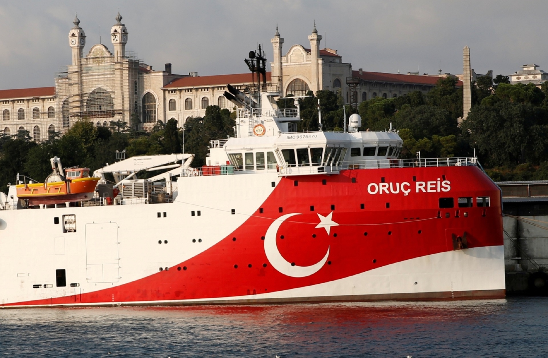 FILE PHOTO: Turkish seismic research vessel Oruc Reis is seen in Istanbul FILE PHOTO: The Turkish seismic research vessel Oruc Reis is seen in Istanbul, Turkey, August 22, 2019. Picture taken August 22, 2019. REUTERS/Murad Sezer/File Photo Murad Sezer