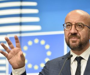 epa08714337 European Council President Charles Michel speaks during a press conference during a European Union (EU) summit in Brussels, Belgium, 02 October 2020.  EPA/Johanna Geron / POOL